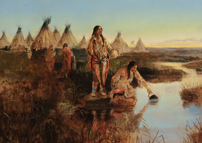 Charles Russell Water For Camp Framed Print